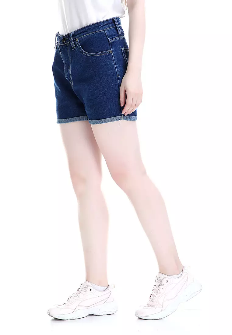 Fern Celana Jeans Pendek Bawahan Wanita Hotpants Simple Woman - Navy