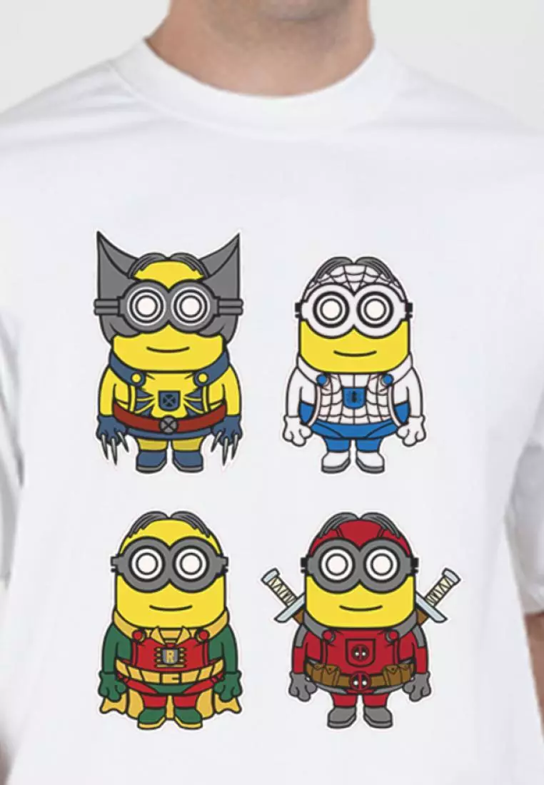 Oversized Minion White Cotton Short Sleeve Essential T-Shirt