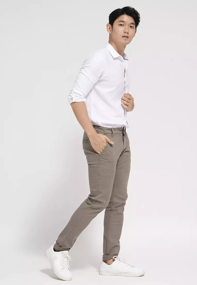 Celana Chinos Cotton Stretch Dark Sage OXCON