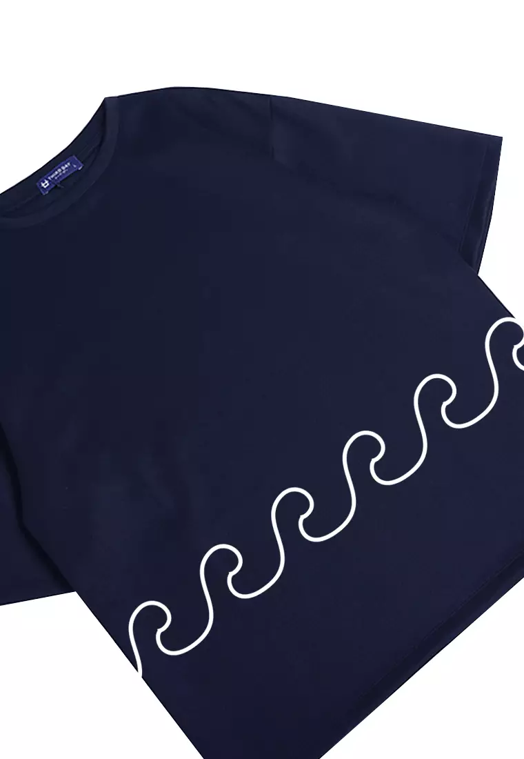 MTK05 Kaos Oversize Distro Pria Thirdday Wave Navy
