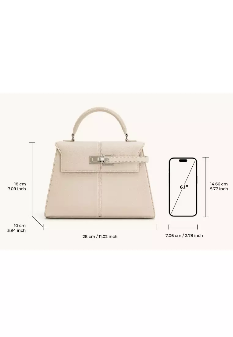 Elise Large Top Handle Bag - White