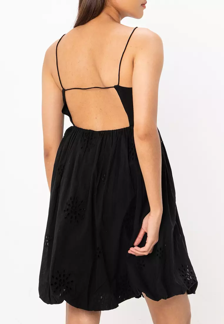 Billie Short Embroidered Balloon Dress