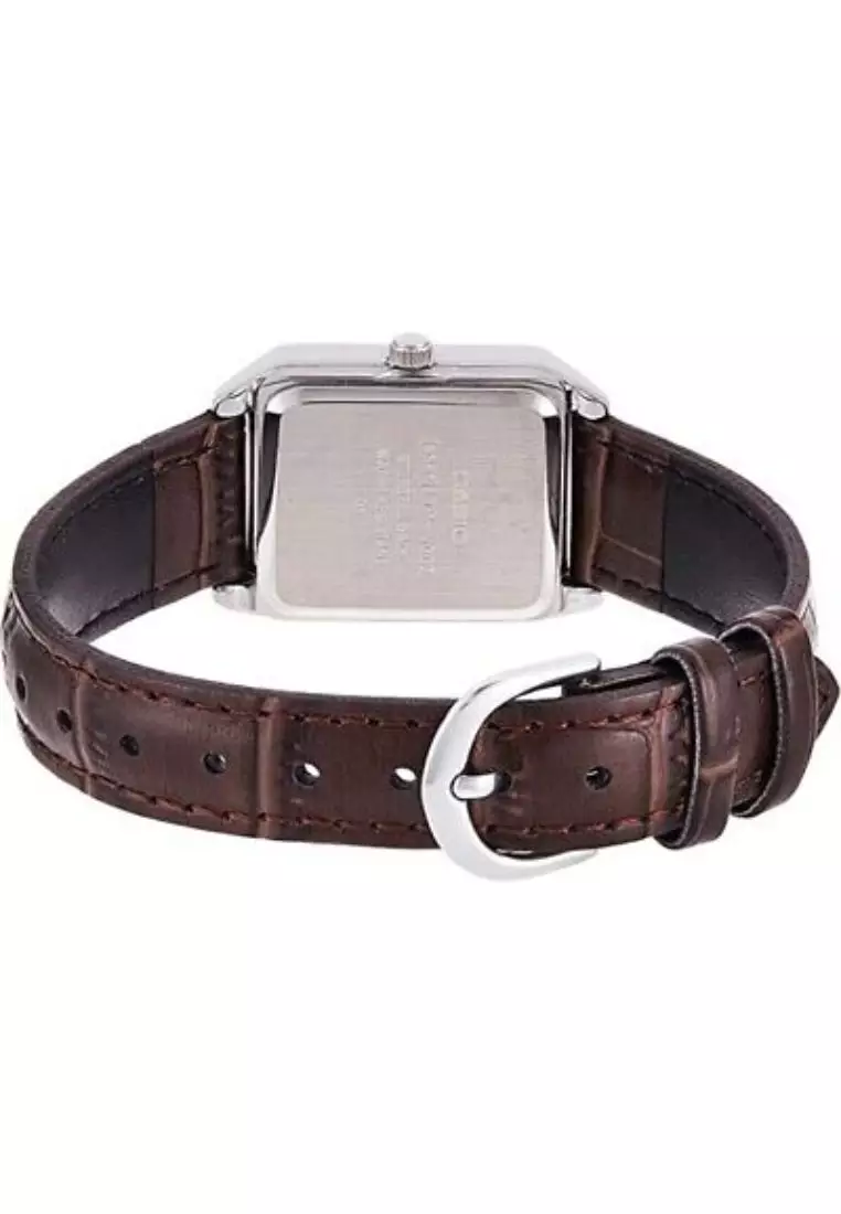 Women's Analog Watch LTP-V007L-7E2 Brown Leather Band Casual Watch