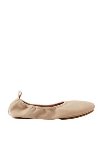 mango leather ballerina flats