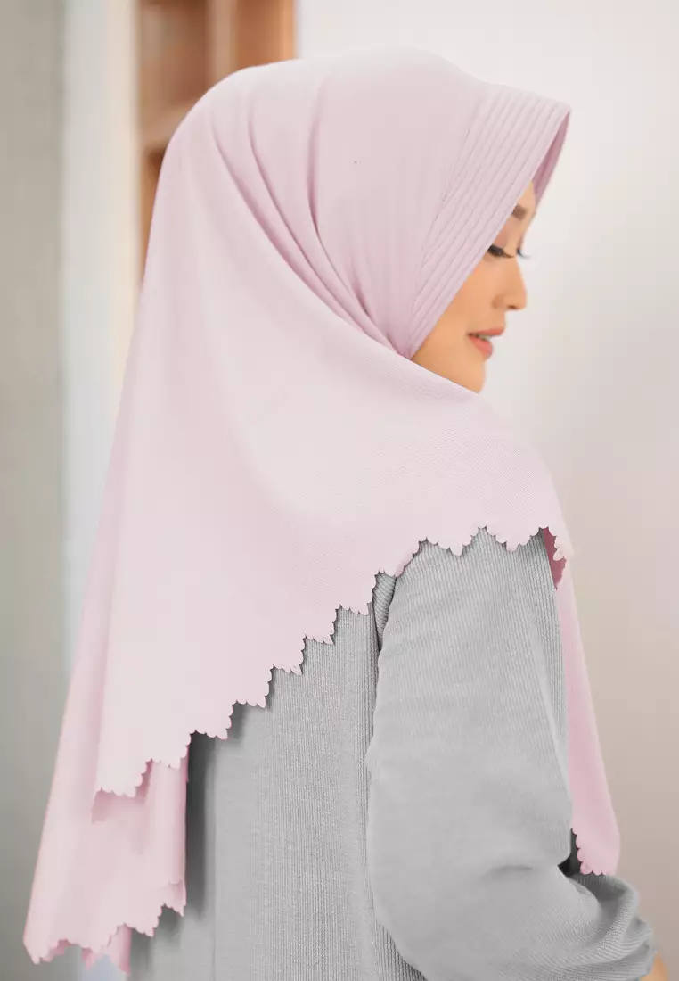 Zelena - Naya Knit Bergo | Hijab Instan Pad Lasercut - Dusty Pink