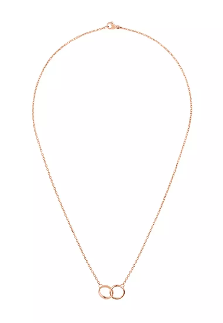Classic Lumine Unity Necklace Rose gold - Crystals Stainless steel Necklace for women and men - Jewelry collection - Unisex