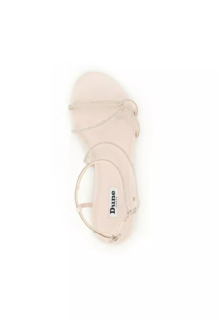 Buy Dune London Nightly Tubular Diamante Flat Sandals Ecru 2025