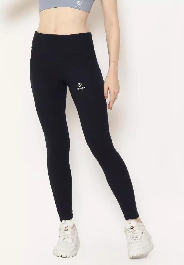 FITWEAR - SHELBY WITH POCKET PANJANG LEGGING BIG SIZE - NAVY (RIBB TEXTURE)