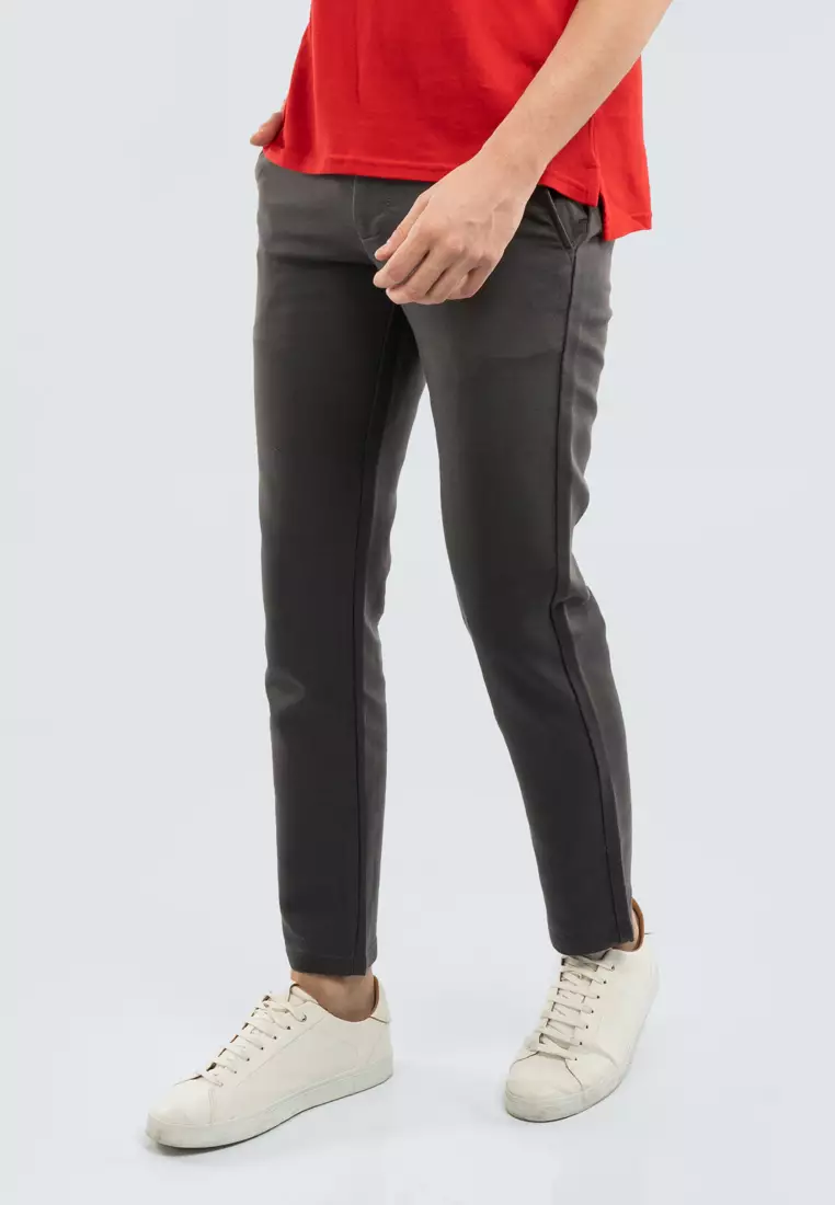 Polo Haus - Men’s Cotton Mix Regular Fit Flat Front Cotton Pant