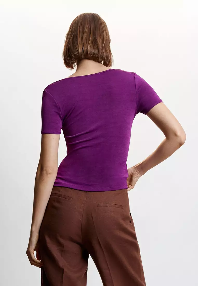 low neck t shirts women's
