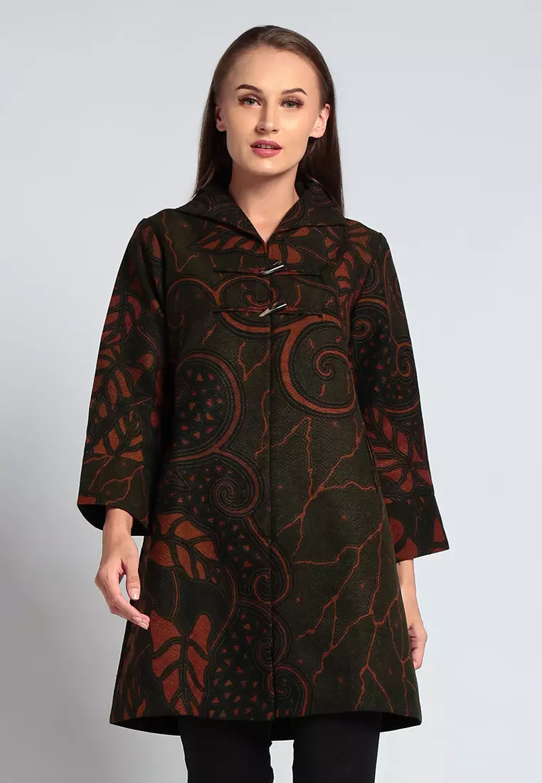 Jual Batik Kedu Tunik Gading Dobby Daun Petir Toska Original