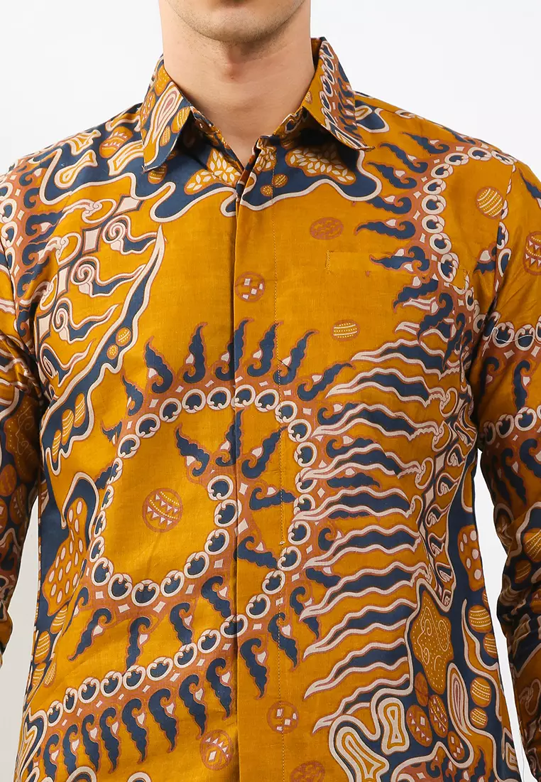 Galunggung Kuning Kemeja Batik Pria Premium Slimfit Modern Lengan Panjang