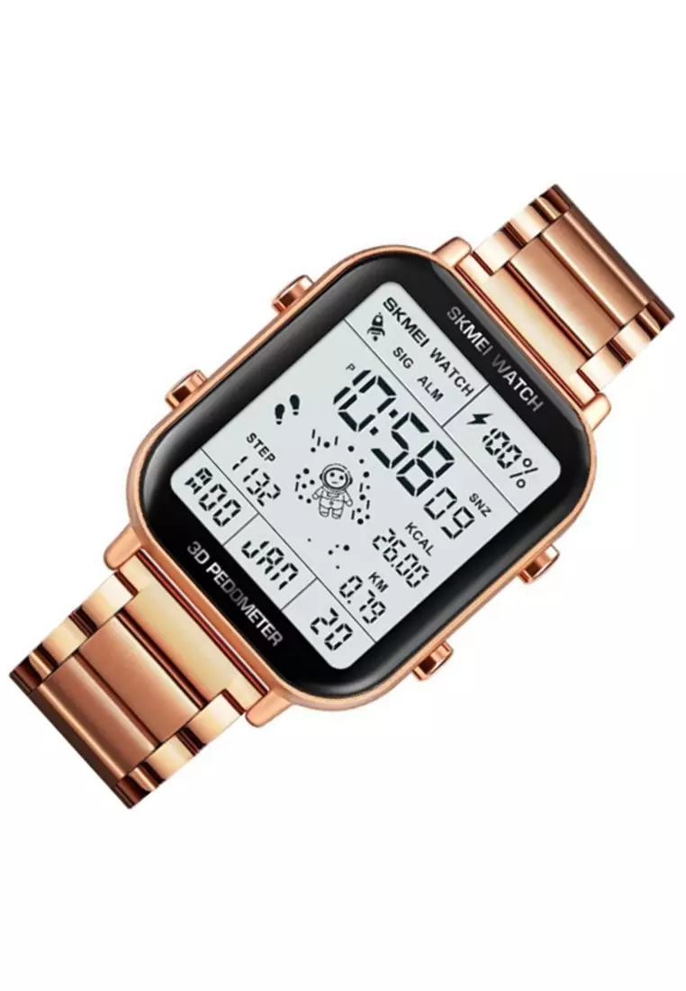 Jam Tangan Digital Pria Wanita Waterproof Many Function Strap Tali Material Stainless Steel IR88 ORIGINAL