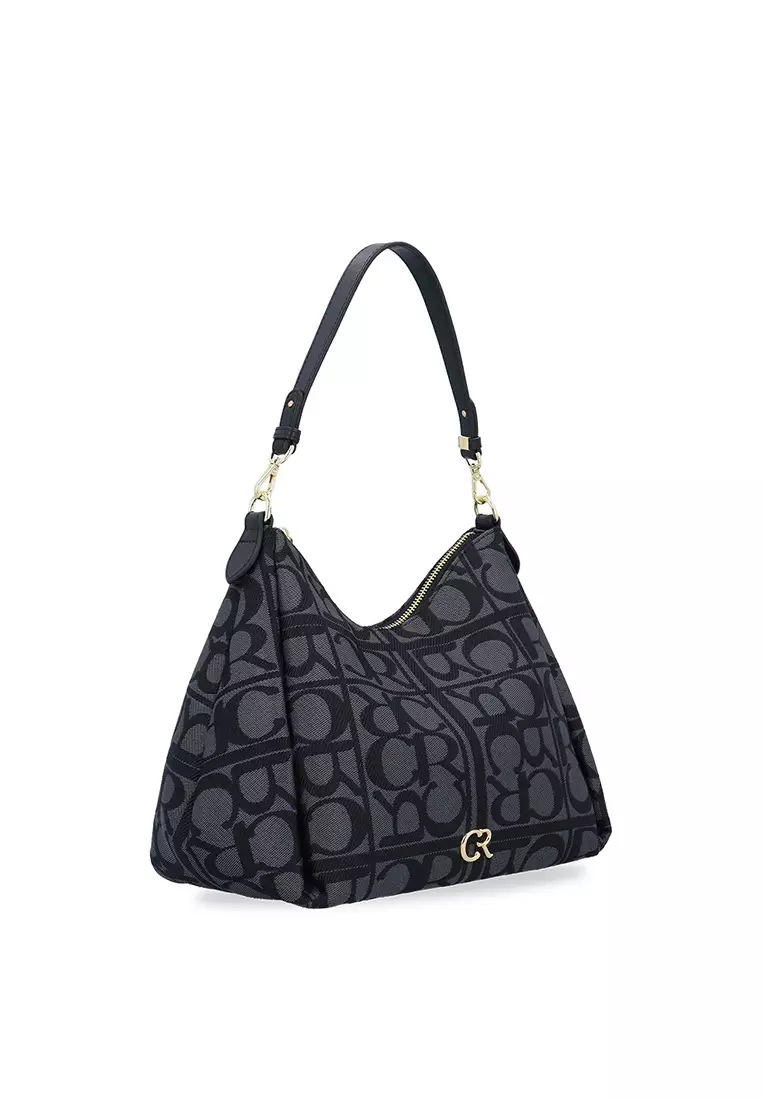 Carlo GEO Jacquard Shoulder Bag II - Black