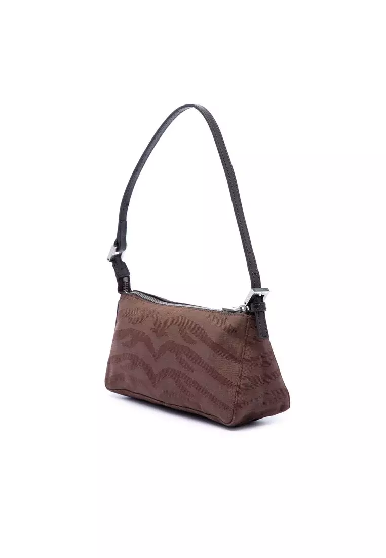 Pre-Loved Fendi Zebra Print Canvas Pochette