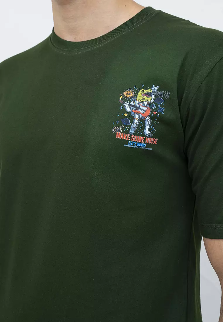 kaos pria lengan pendek Green Noise Space houseofcuff X little fresco