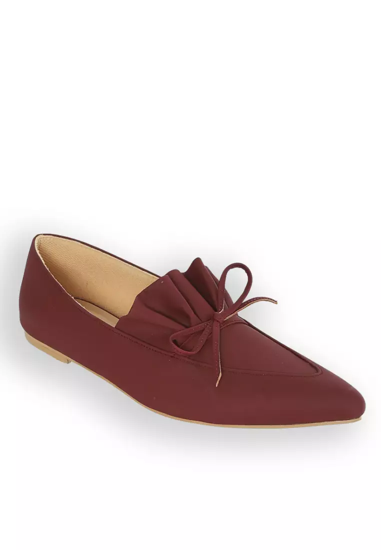 Nara Flats Shoes Maroon