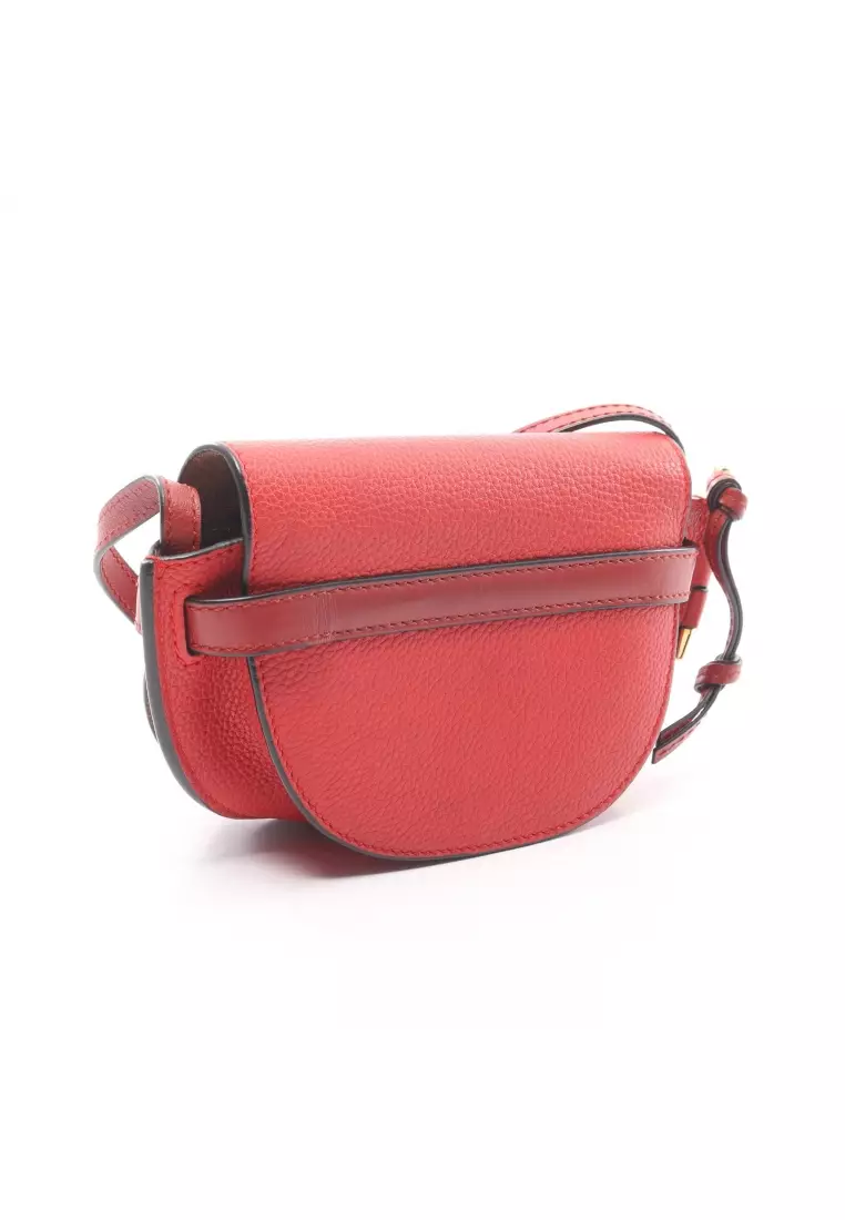Buy LOEWE Pre loved LOEWE gate bag mini Shoulder bag leather Red