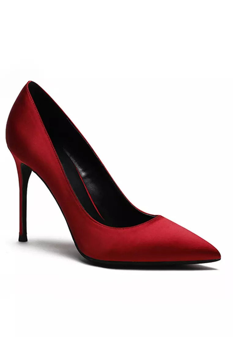 10CM Silk Fabrics Pointed High Heel Shoes HZL213