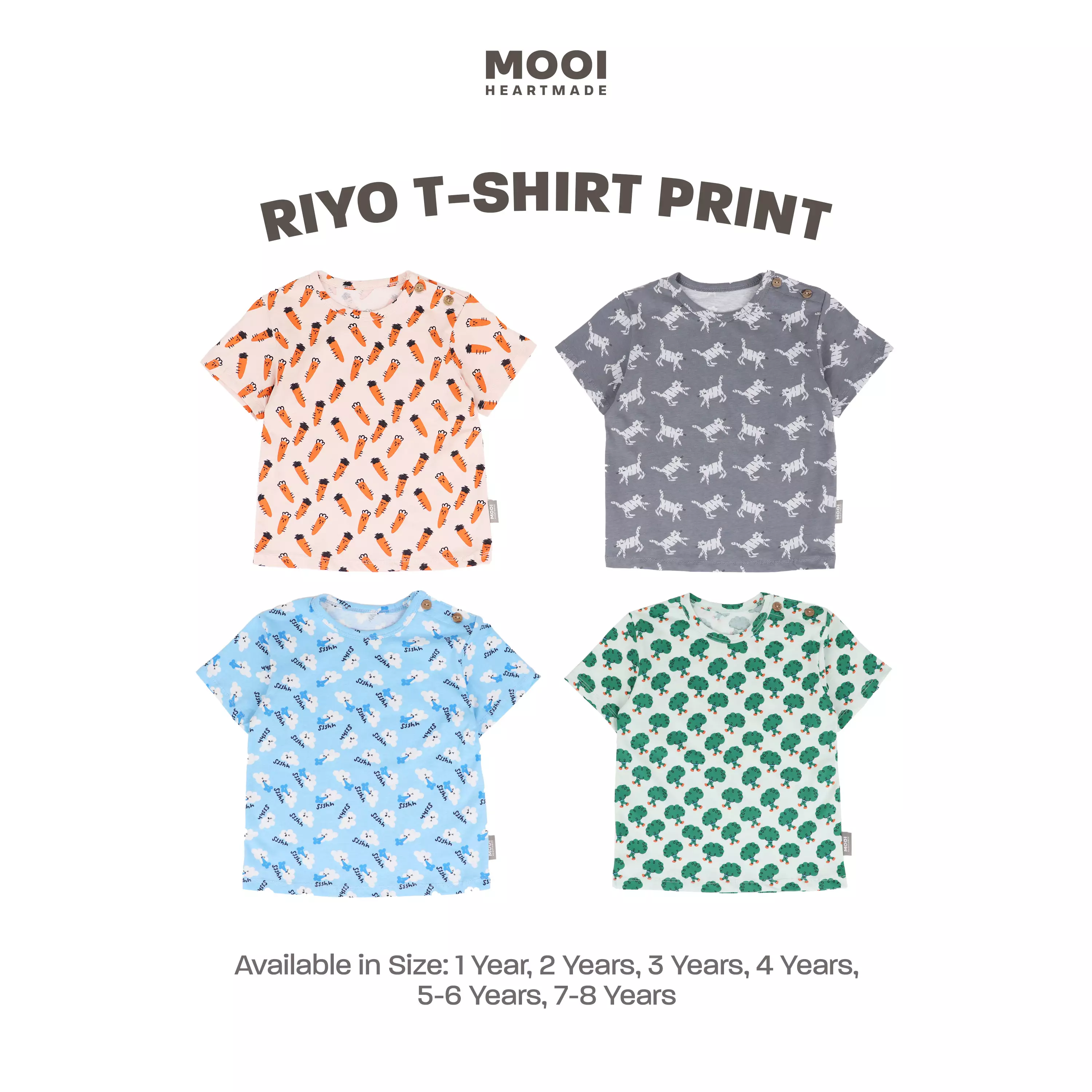 Mooi Kaos Anak Laki-Laki Riyo Top - Spring Green
