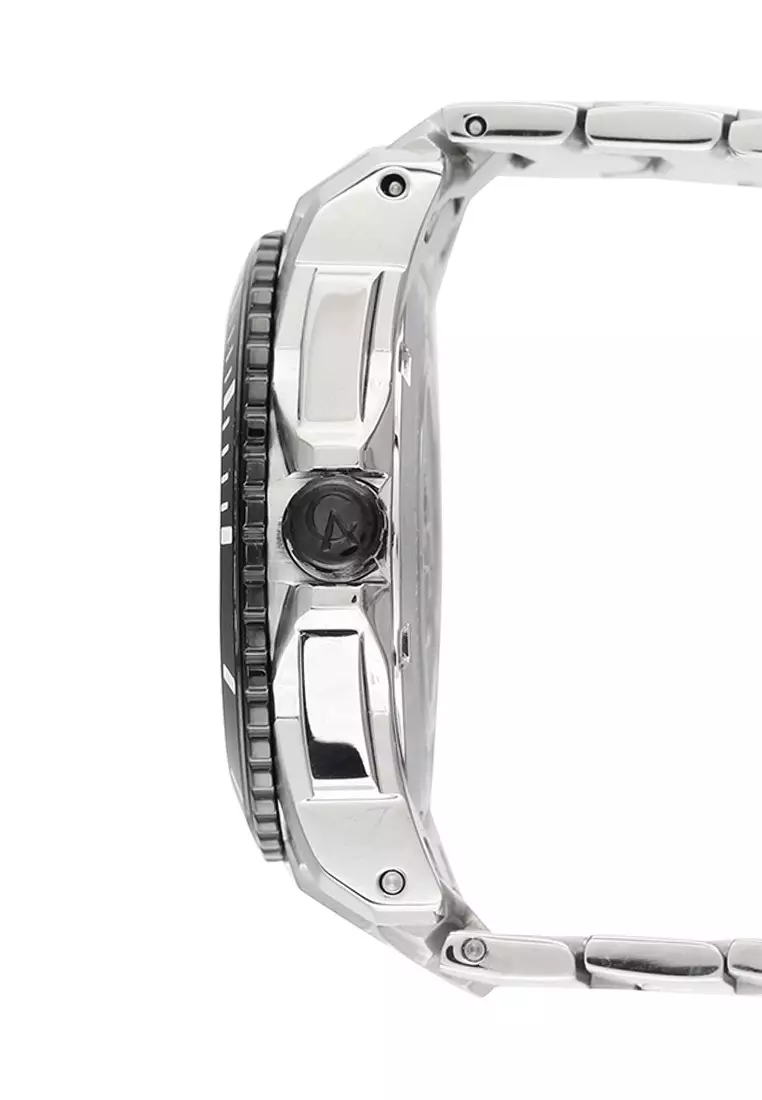 Alexandre Christie Jam Tangan Wanita - Silver Black - Stainless Steel - 6455 Silver Black Ladies