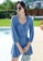 A-IN GIRLS blue Elegant mesh-paneled swimsuit 406E0US44AD51BGS_6