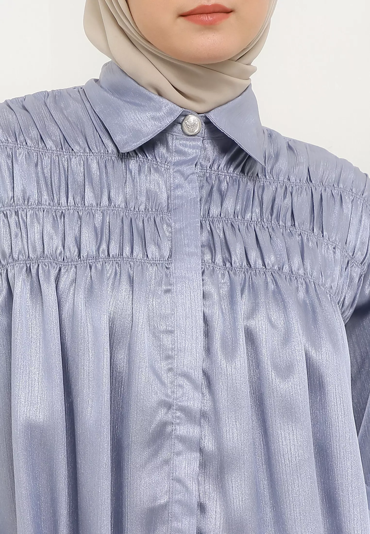 MFMW Dealova Atasan Blouse Satin Grey