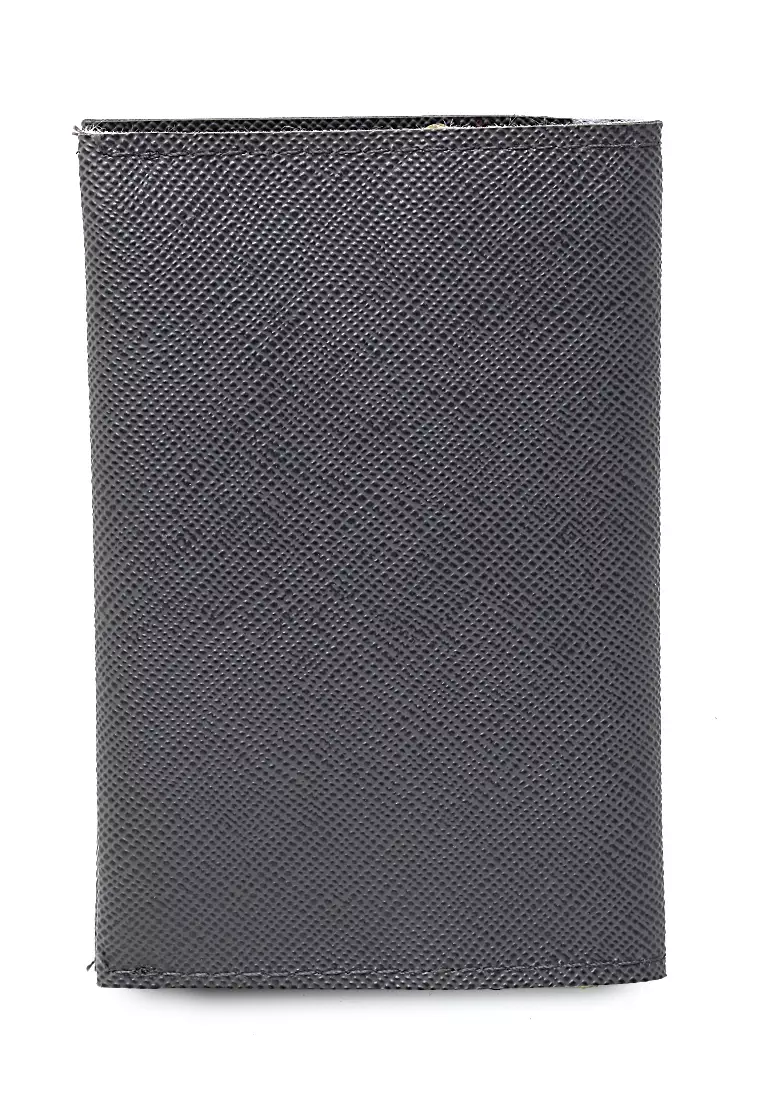 Dompet Mini Motif Polos Detail Snap Kancing Card Wallet Design Simple - Abu