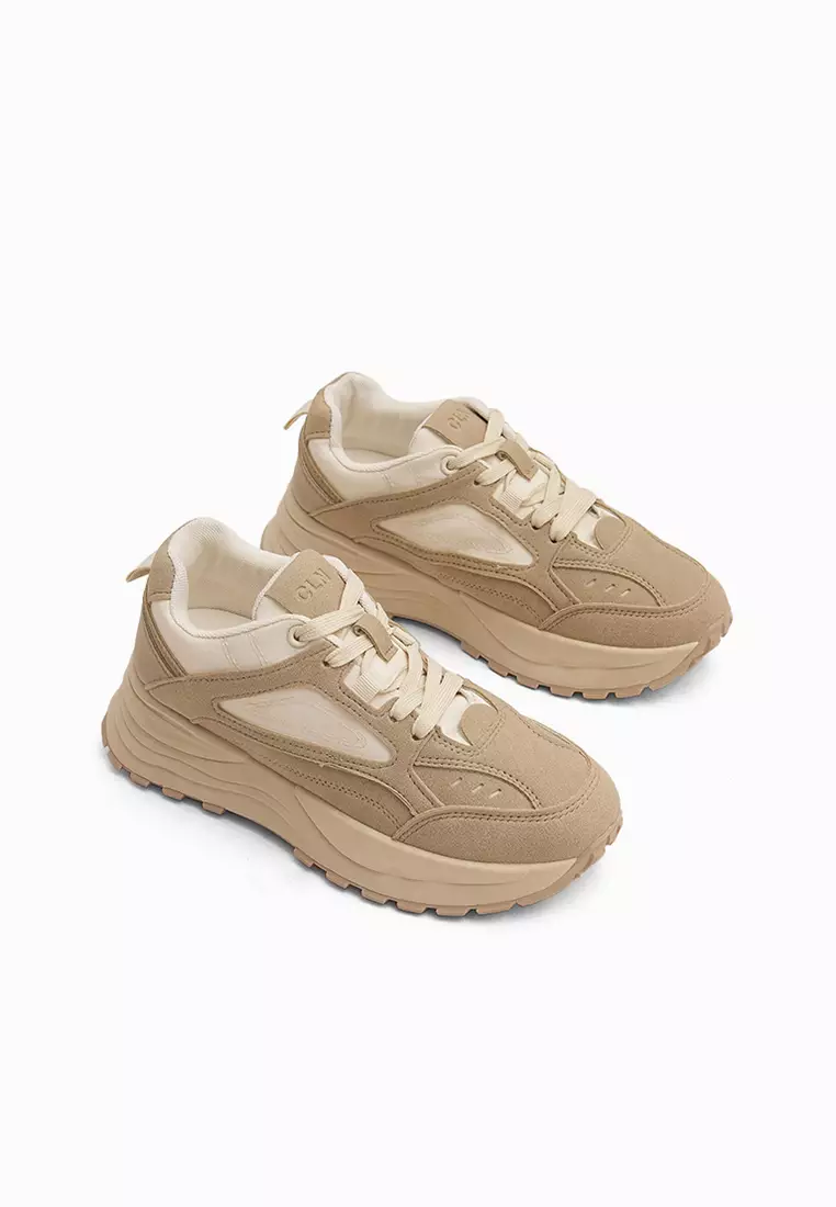 Tan sales chunky sneakers