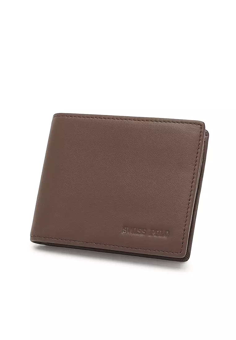 Genuine Leather RFID Short Wallet (Dompet Pendek Kulit Asli RFID Pria) - Cokelat