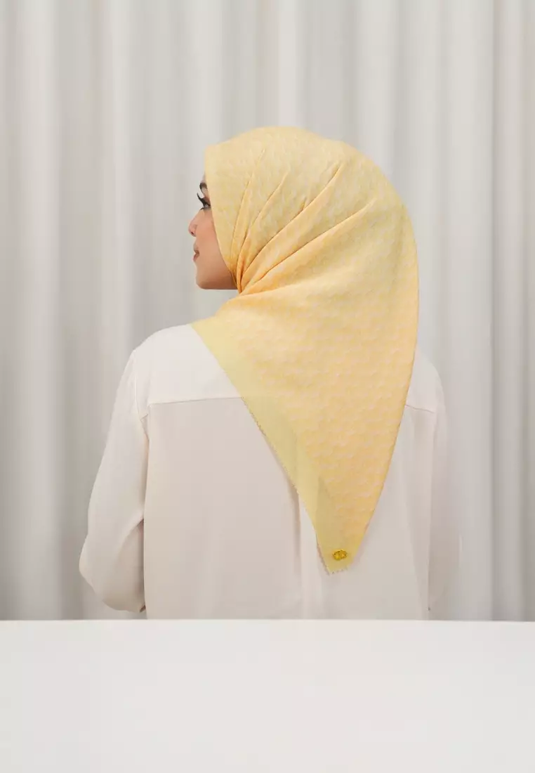 Leena Monogram Square - Pale Banana