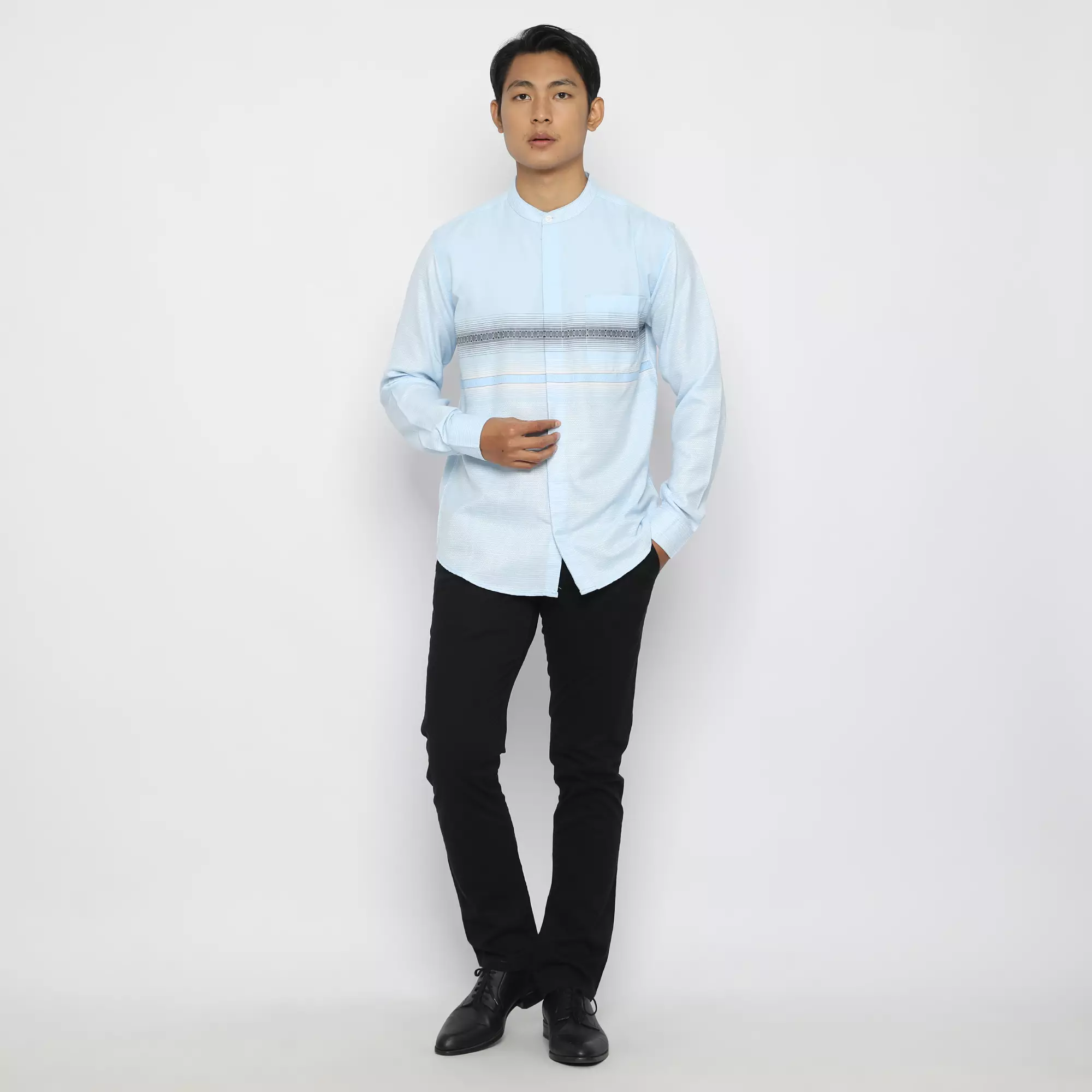 POLICE Kemeja Koko Border Pria 207260062 Blue