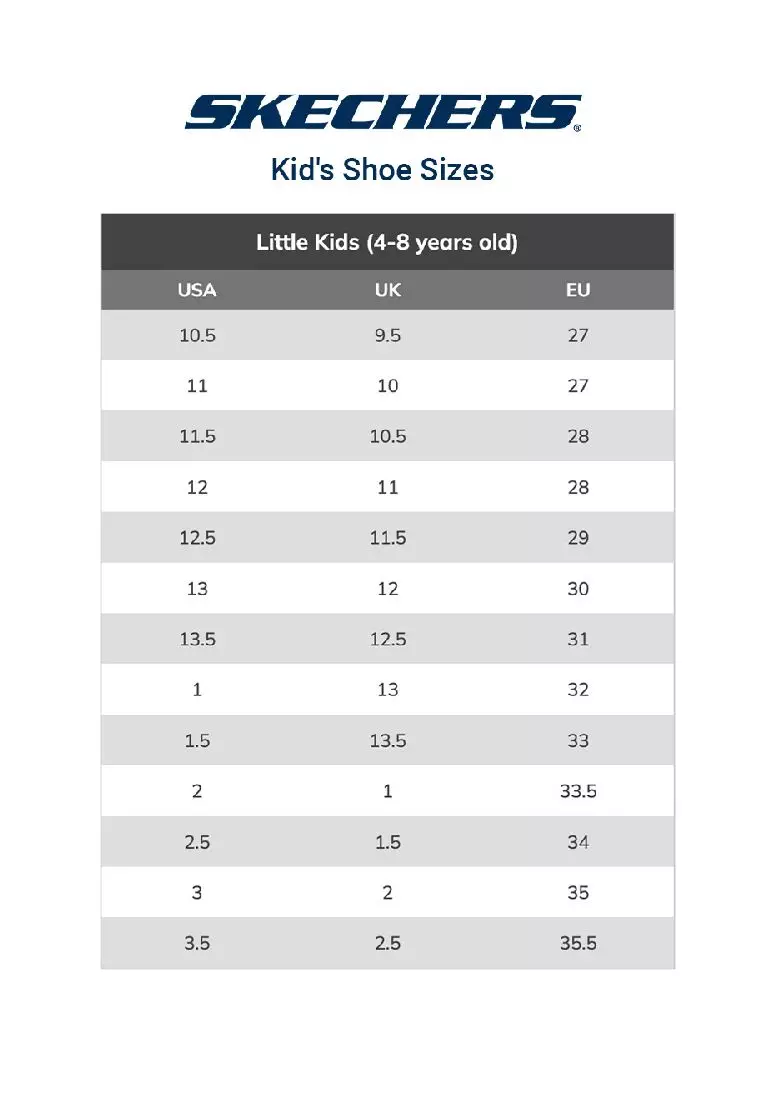 Skechers kids shoe size chart online