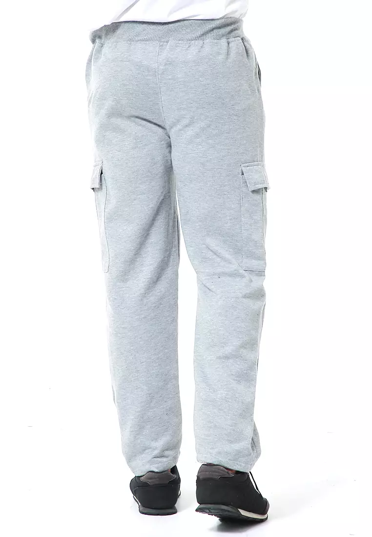 Nemanja Celana Cargo Panjang Pria Training Olahraga Sweatpants Polos Material Fleece ORIGINAL - Misty Gray