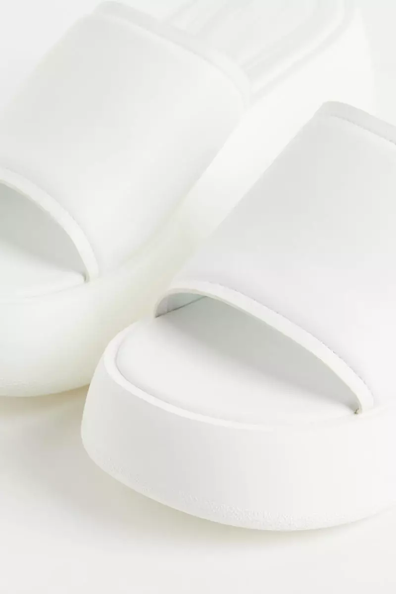 White low shop platform sandals