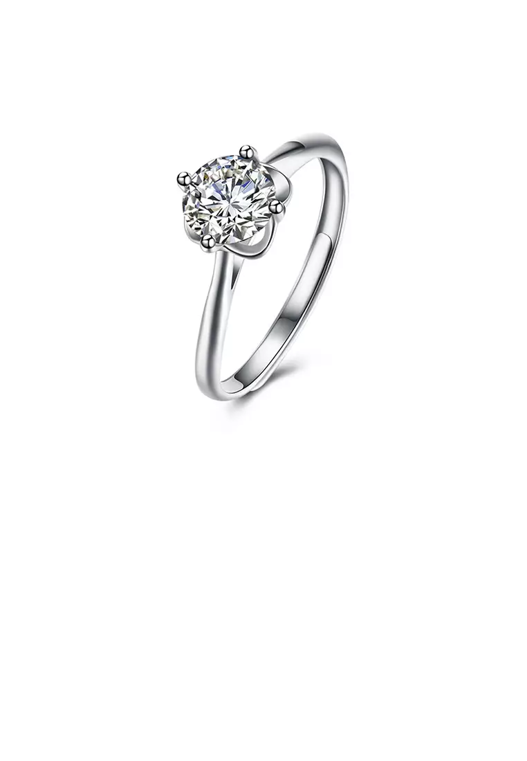 Buy Glamorousky 925 Sterling Silver Simple Fashion Flower Cubic