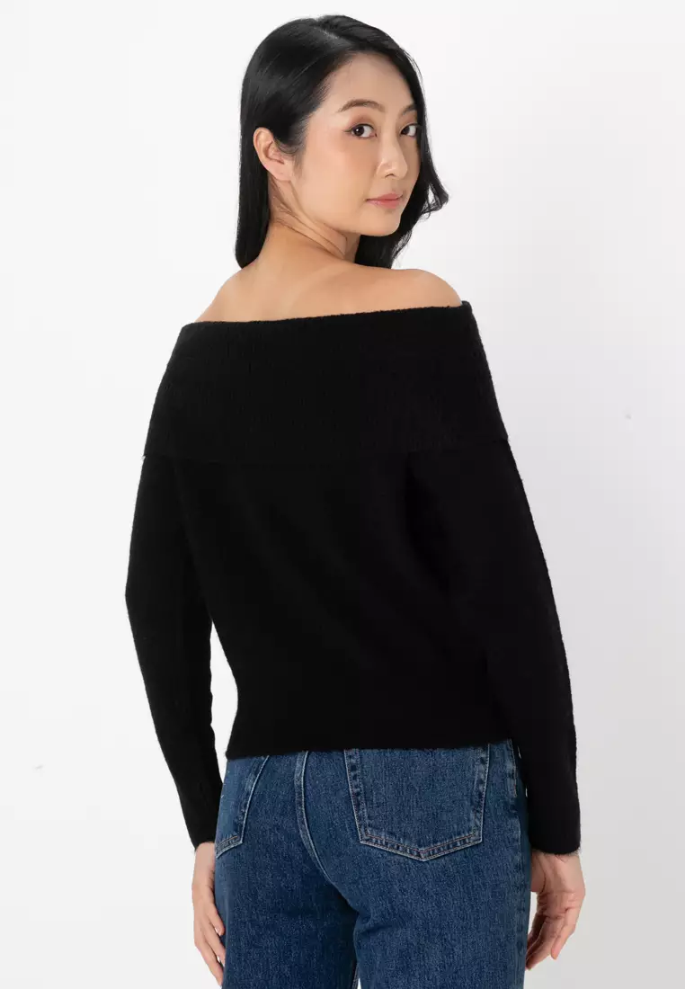 Stella Long Sleeve Off Shoulder Pullover
