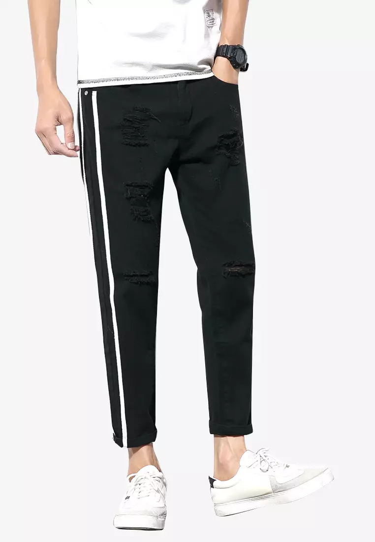 Striped cropped pants mens new arrivals