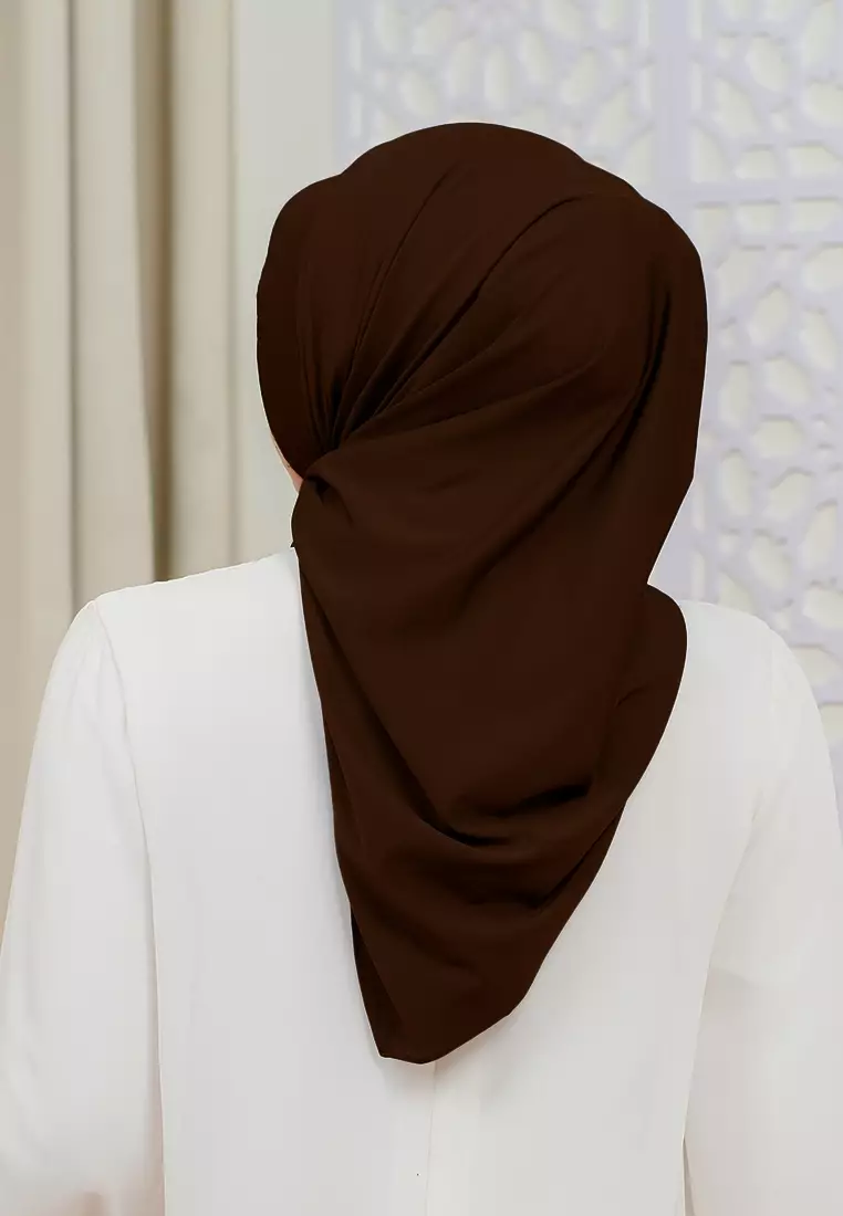 HIJAB INSTAN SOFTPAD AMEENA - DARK BROWN