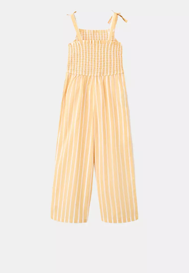 Striped Playsuit With Ruched Detail