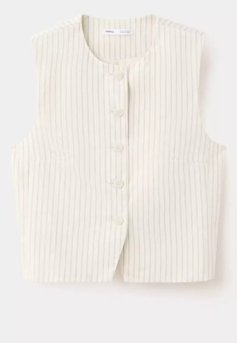 Supriya Lele x Mango Pinstripe Open-Back Gilet