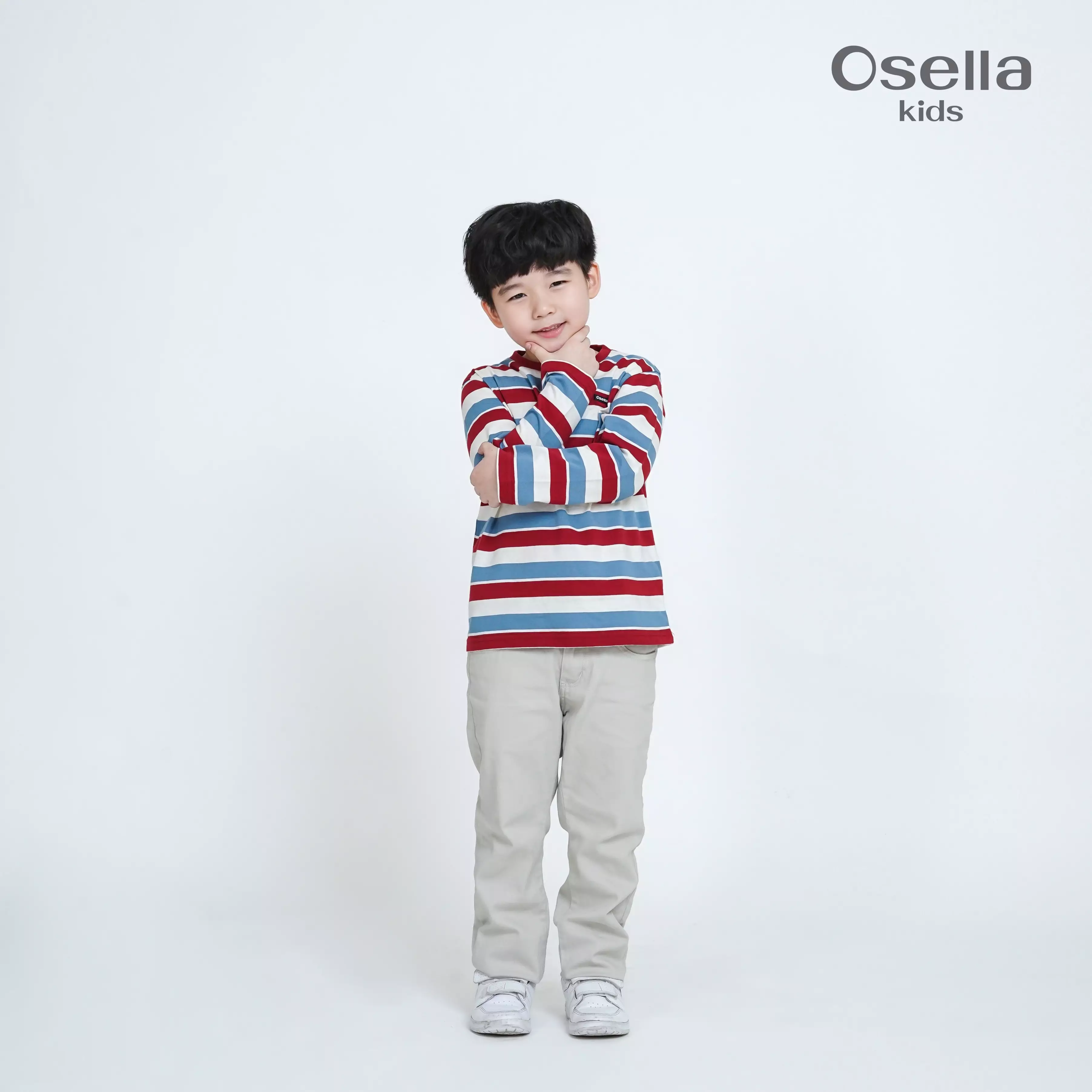 Osella Sammy- Stripe Pattern Long Sleeve T-Shirt 22775007- | Kaos Lengan Panjang Anak Laki Laki