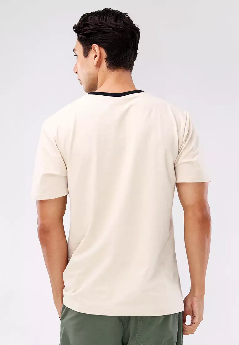 Round Neck Streaky Short Sleeves