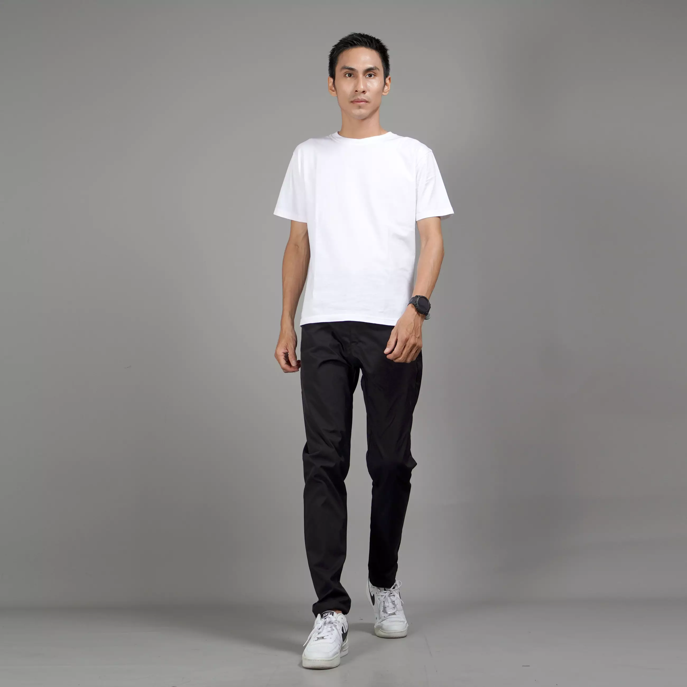  JEFAN Celana Pria Chino Celana Chino Pria Chinos Pants - HITAM