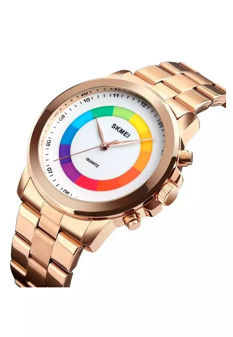 Jam Tangan Casual Analog Pria Waterproof Strap Tali Material Stainless Steel QP03 ORIGINAL