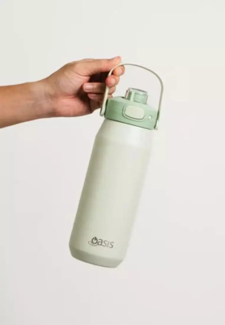 Oasis Ceramic Stainless Steel Triple Wall Capri Quick Release Drink Bottle 750ML - Mint Green