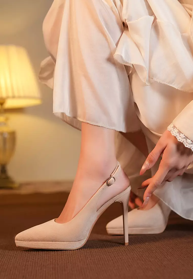 10CM Suede Slingback High Heel BY107-31