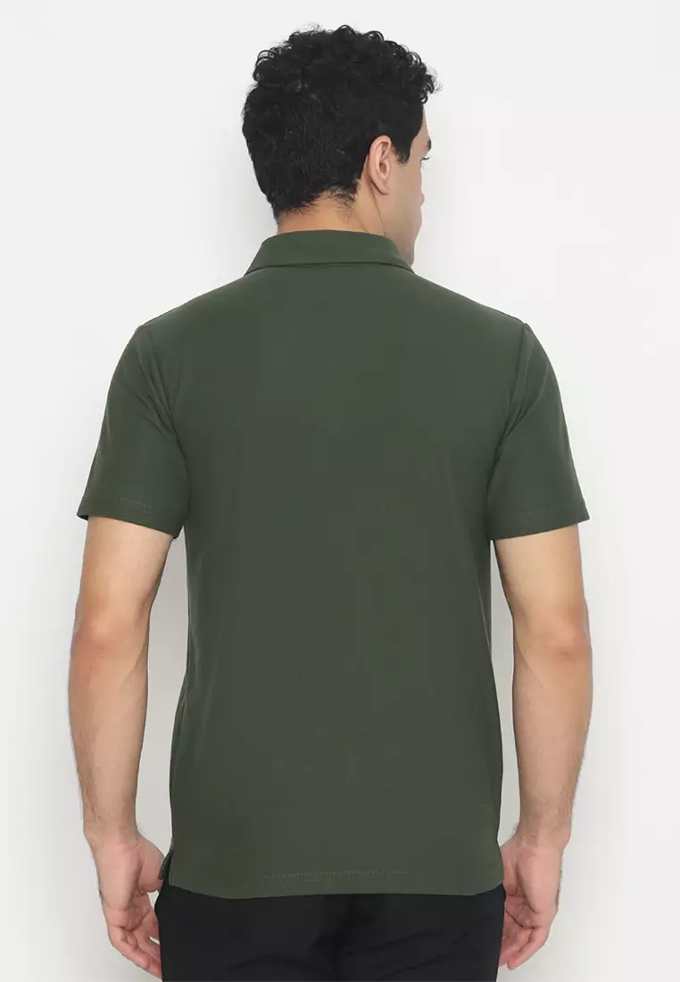 Enzy Basic Kaos Polo Premium Polo Shirt Pocket - Olive