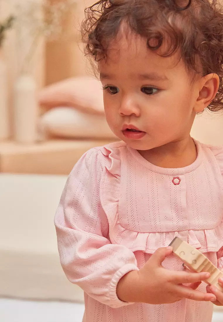 Pink Pointelle Sleepsuit