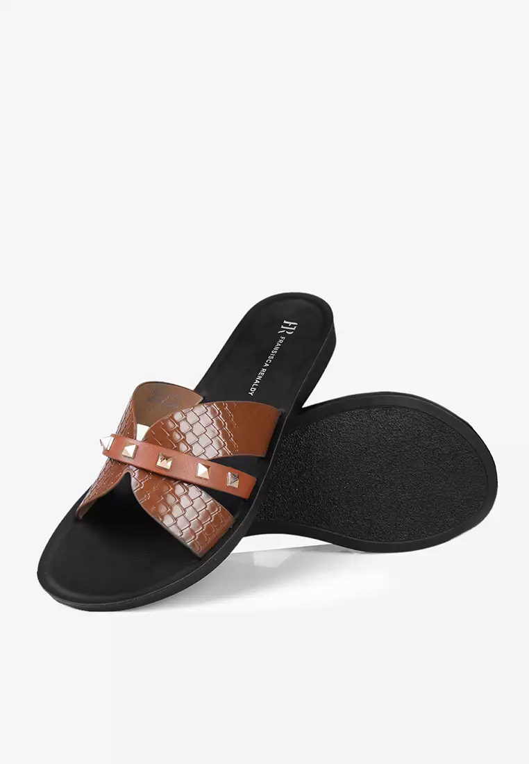 Sandal Slip On Wanita Ringan L.Ferent 01 Brown